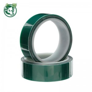 specificatie op maat gemaakte groene kleur PET-film siliconen lijmtape Afplakband